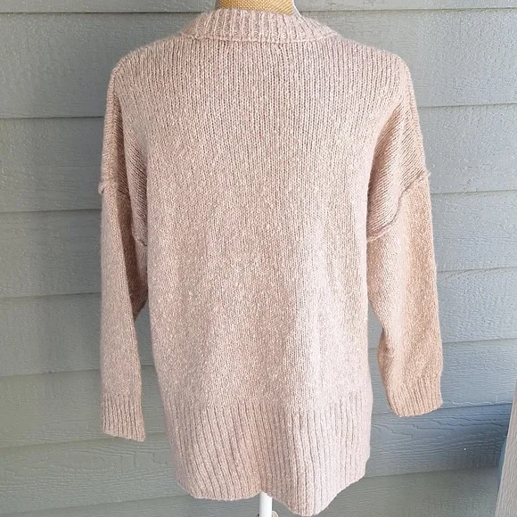 Madewell Oversized Knit Alpaca Cotton Blend Sweater Womens Size Medium Tan - Picture 4 of 10
